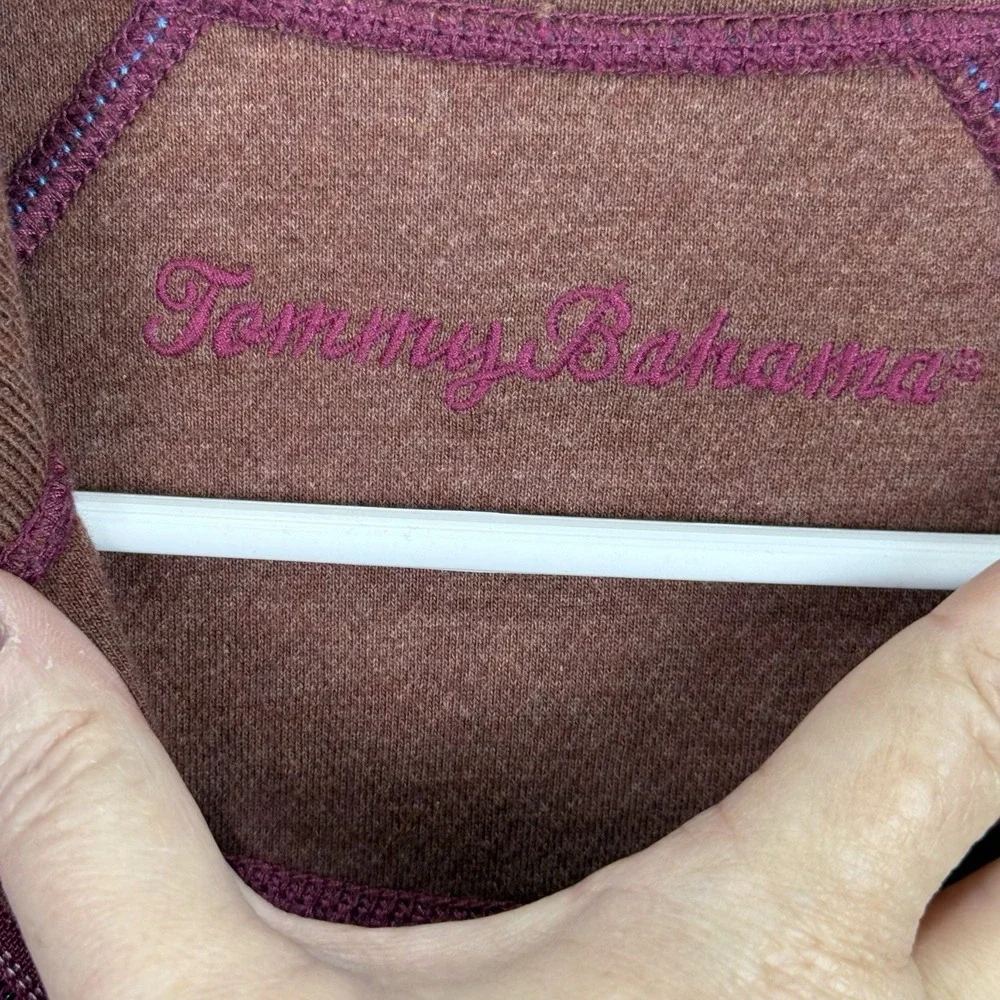 TOMMY BAHAMA Flip Side Twill Half Zip Reversible Pullover‎ Sz M  NEW